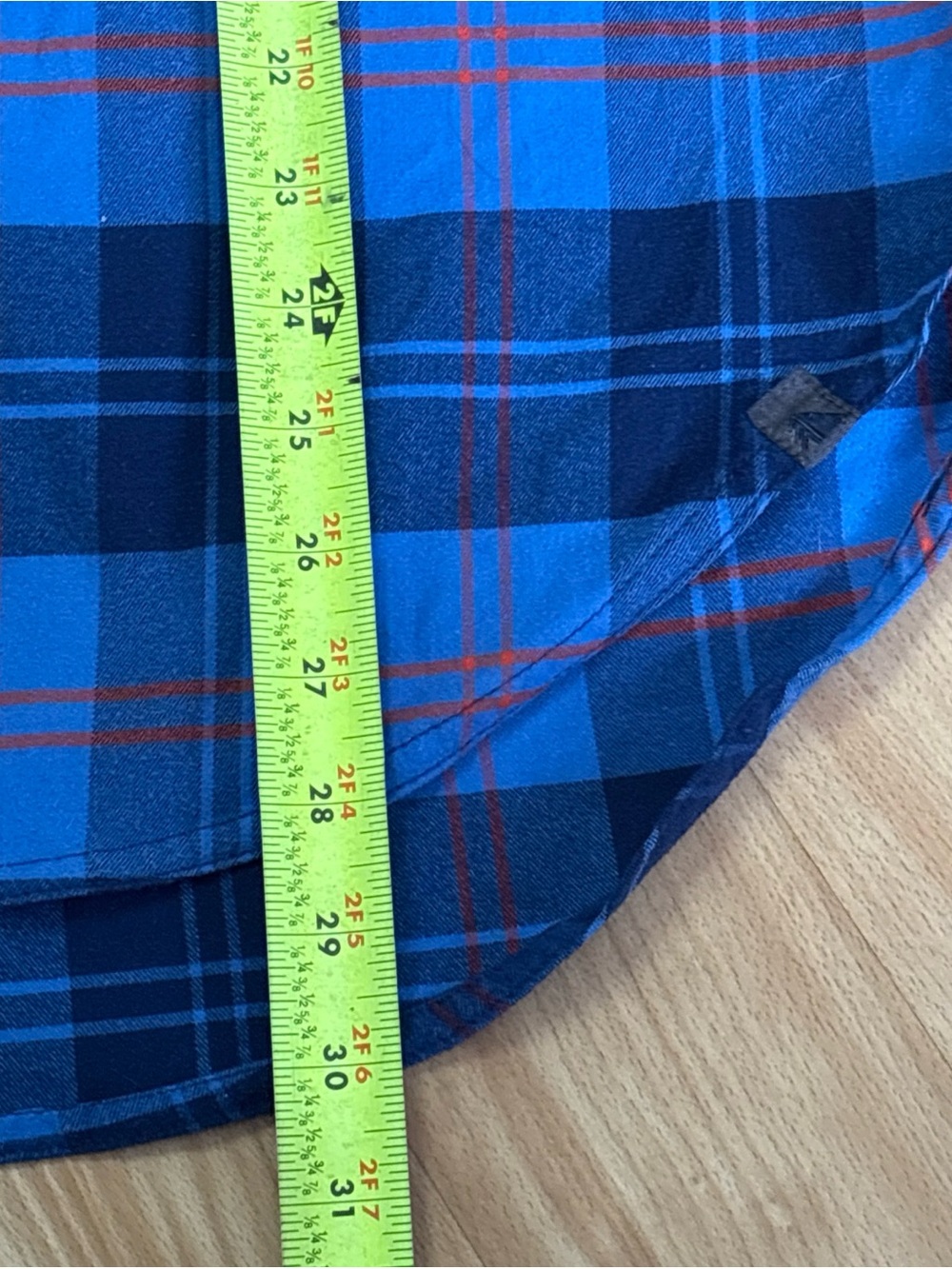LL Bean Whisper Lodge Flannel Shirt Womens XL Blue Red Plaid Long Sleeve Pockets - Picture 6 of 6